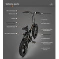 thumbnail image 6 of Resenkos 500W Electric Bicycle Foldable for Adults, Professional BMX E-Bike W/ 20" Fat Tire, Black, 6 of 13