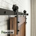 thumbnail image 5 of Homacer Black Rustic Sliding Barn Door Hardware Kit, for One/Single Door, 15ft Long Flat Track, Straight Design Roller, Heavy Duty, for Interior & Exterior Use, 5 of 7