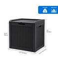 thumbnail image 3 of Dextrus 32 Gallon Deck Box, Indoor Outdoor Storage Box for Patio Furniture, Pool Accessories, Garden Tools, Sports Equipment, Waterproof Resin Rattan with Lockable Lid and Side Handles (Black), 3 of 5