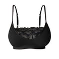thumbnail image 4 of ZNQHFRE Women’s Solid‑Color Lace Camisole Bralette, Adjustable Thin Straps Everyday Comfort Bra Black L, 4 of 4
