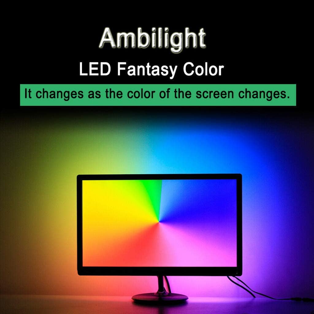 DIY Ambilight TV USB WS2812B LED Strip Tape Computer PC Dream Screen Backlight 