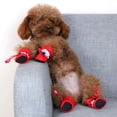 thumbnail image 3 of TELOLY 4Pcs Dog Shoes,Cloth Dog Shoes Small Size Dogs,Wagwear Dog Shoes,Black,4*3Cm, 3 of 4