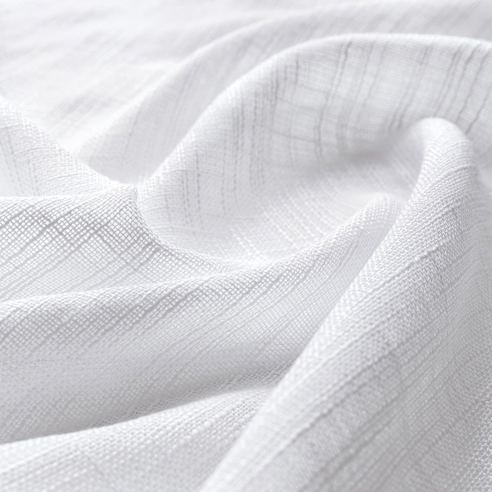 Lapalife 2 Panels Short Sheer Curtains, Rod Pocket Farmhouse Kitchen Curtains Cafe Curtains for Small Windows, Short Sheer Tier Curtains for Kitchen, Cafe, 25"x 36", White