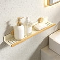 thumbnail image 2 of Walnut Bathroom Sinks Shelf Over Faucet, No-Drill Shower Caddy Suction Cup with Strong Adhesion, Stable Over Sinks Shower Rack, Detachable Wall Mounted Trays for Bathroom & Kitchen, 2 of 7