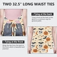 thumbnail image 6 of Halloween Pumpkins Bats Skulls and Spiders Apron-Garden Aprons for Women with Pockets-Cotton Linen Waterproof Kitchen Cooking Gardening Aprons Adjustable for Kitchen,Cooking,BBQ and Salon 32"x27", 6 of 7