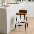 thumbnail image 2 of Gymax Fashion 2PCS 24.5'' Low-Back Bar Stool Industrial Counter Height Chair Stool, 2 of 6