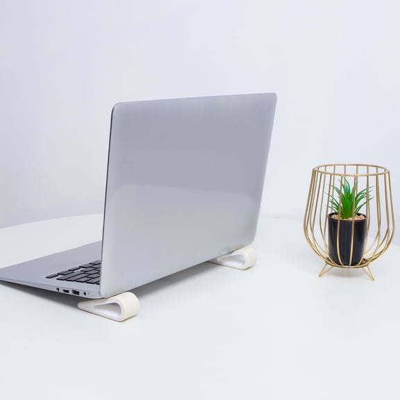 2Pcs Universal Laptop Computer Keyboard Stands Anti- Silicone Tilting Wedge Riser Holder Portable Ventilated Stand for Notebook White