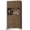 thumbnail image 5 of Laintene Pantry Cabinet with Charging Station, 71" Tall Kitchen Pantry with Adjustable Shelves, Fluted Storage Cabinet with Open Countertop and Drawer for Dining Living Room, Walnut, 5 of 9