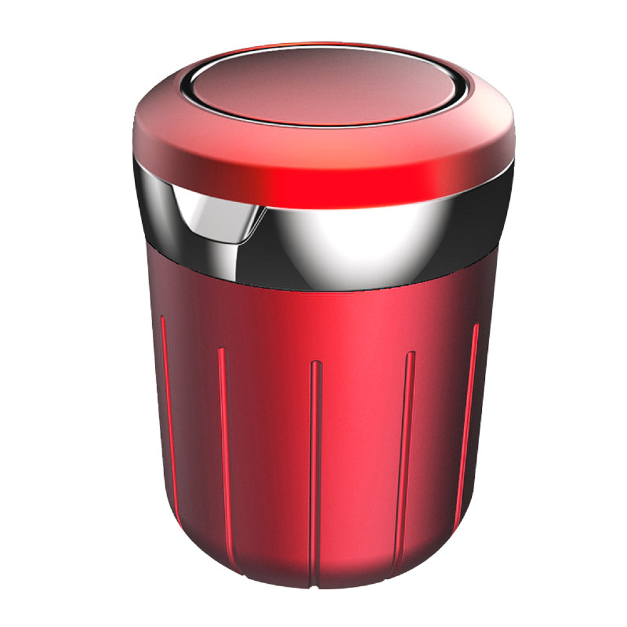 MoreChioce Cylindrical Ashtray LED Light with Lid Portable Cup Holder