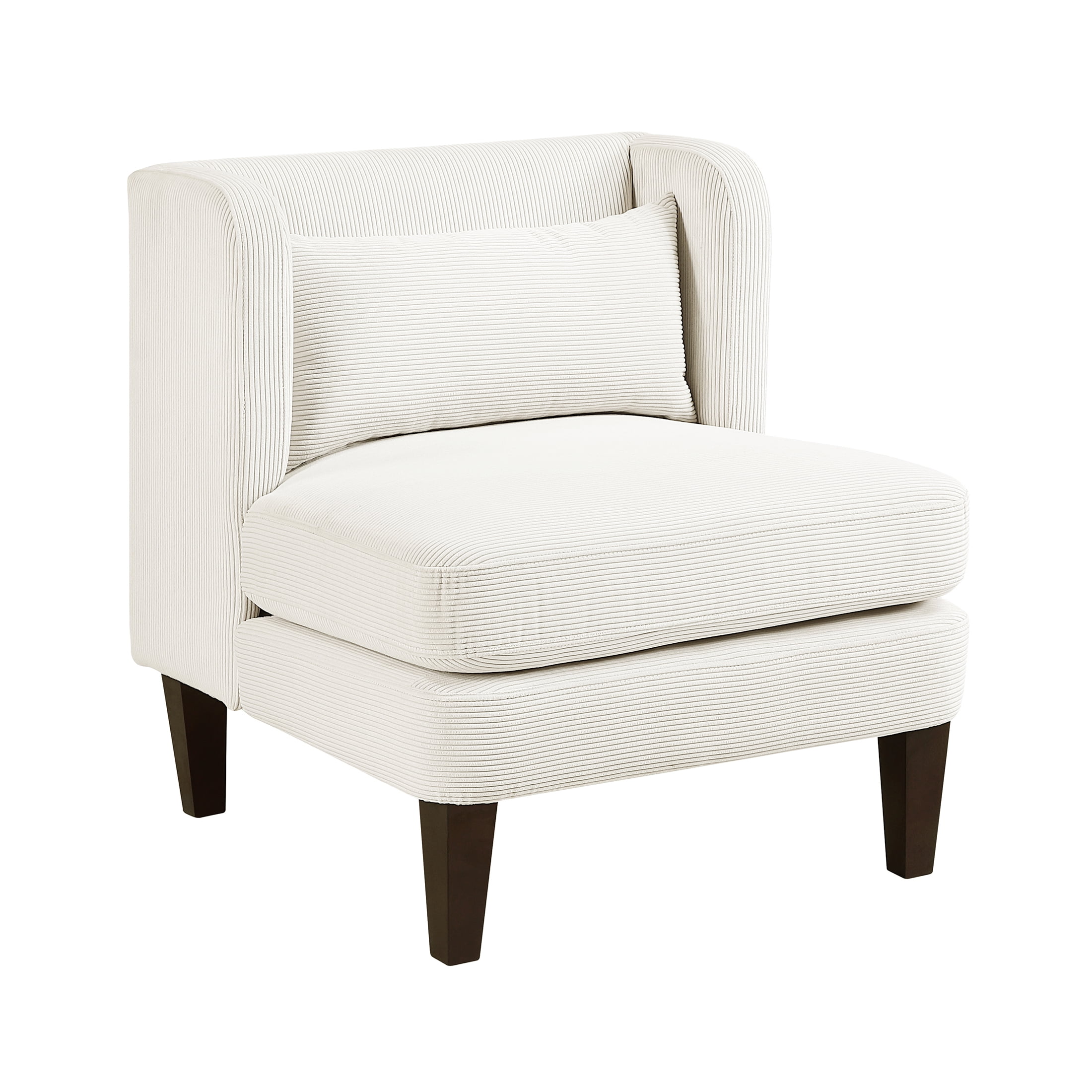 OakvillePark Terncliffe Corduroy Accent Chair with Pillow, Beige