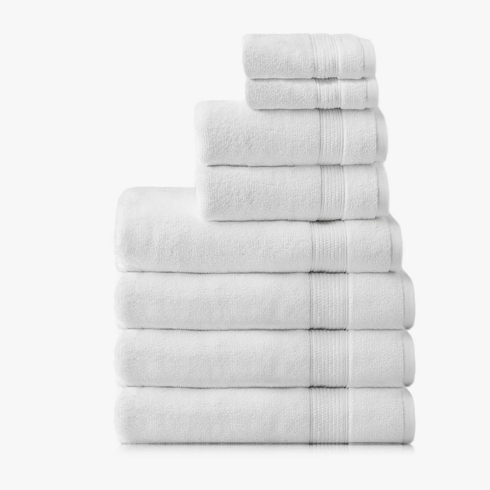 Under The Canopy Organic Cotton 8Piece Towel Set, Snow