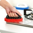 thumbnail image 3 of EeaseCA Kitchen Cleaning Brush with Handle Home Bathroom Strong Decontamination Scrub Brushes (Red), 3 of 4