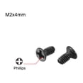 thumbnail image 2 of Uxcell M2 x 4mm/0.16" Tornillo de fijación Phillips recubierto de zinc negro 150 paquetes, 2 of 5