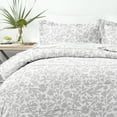 thumbnail image 6 of Noble Linens 2-Piece Light Gray Abstract Garden Print Comforter Set, Twin/TwinXL, 6 of 8