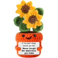 thumbnail image 1 of Figura de juguete LuoHere de ganchillo con forma de girasol, 13 x 7 x 7 cm, hecha a mano, 1 of 7