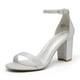 thumbnail image 1 of Sandalias de Tacón Bajo Chunky para Mujer DREAM PAIRS Plata Talla 8, 1 of 6