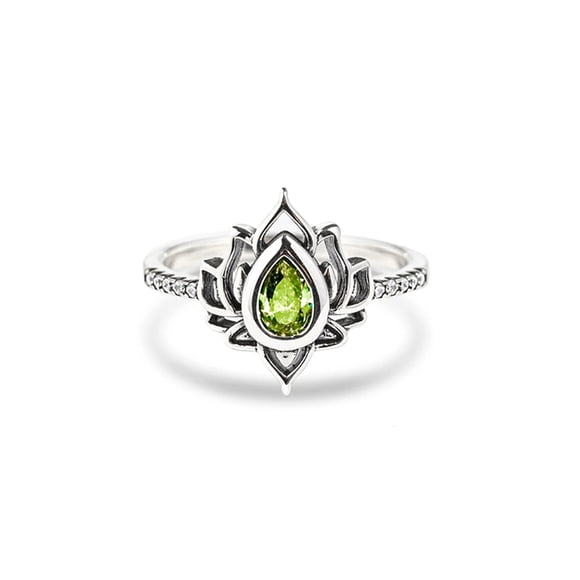 Anillo de flor de loto Minnieouse Verde Nº 8 AP015024-05