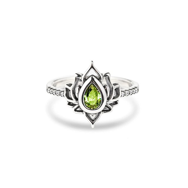 Anillo de flor de loto Sonducket Verde Nº 8 AP015024-05