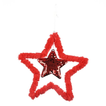 

jiawei Creative Fluff Sequins Star Ornaments Pendant Window Hanging Holiday Decoration
