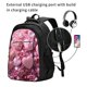 thumbnail image 2 of Balery Pink Glitter Heart Candy Mochila con carga USB para hombre y mujer - Mochila impermeable y antirrobo para portátil con puerto USB para viajes, trabajo, estudios y universidad, 2 of 7