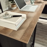 Sauder Cottage Road Engineered Wood L-Shape Desk in Raven Oak