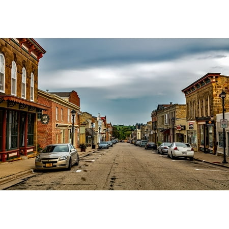 Canvas Print Small Town Wisconsin Mineral Point Urban City Stretched Canvas 10 x