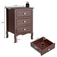 thumbnail image 6 of Hassch Countryside Nightstand with 3 Storage Drawers Bedside End Table for Bedroom, Brown, 6 of 10