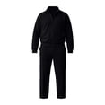 thumbnail image 6 of LYSMORA 2026 Men's Waffle Knit Zip Jacket Cuffed Pants Tracksuit, Stand Collar Loose Fit Casual Daily Outfit Set, 6 of 6