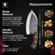 thumbnail image 2 of Cuchillo Cleaver Chef COOLINA Lixy, 21,1 cm, acero forjado a mano, 2 of 8