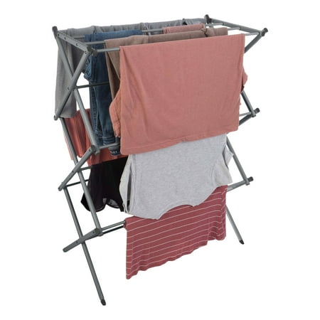 Lavish Home Foldable Clothes Drying Rack for Indoor/Outdoor Use (Platinum)