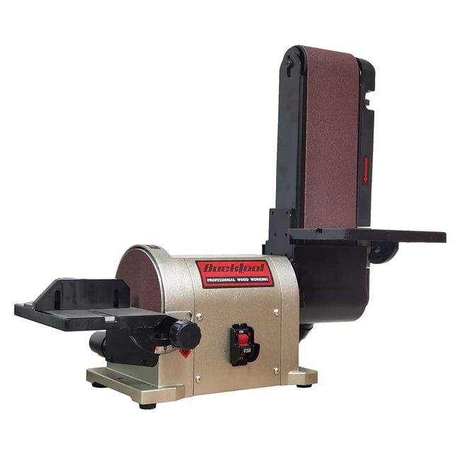 Lijadora de discos de correa Bucktool BD4603, motor de 3/4 HP, correa de 4 x 36 pulgadas