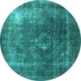 thumbnail image 1 of Ahgly Company Indoor Round Oriental Turquoise Blue Industrial Area Rugs, 8' Round, 1 of 4