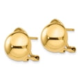 thumbnail image 2 of 14K Yellow Gold Earring Button Women'S 12 mm Omega Clip 12Mm Half Ball Earrings, 2 of 3