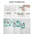 thumbnail image 5 of No Hook Shower Curtain with Snap-in Liner, Turquoise Eucalyptus Leaves Waterproof Fabric Bathroom Curtains, Watercolor Floral Leaf Bath Curtains & Mesh Top Window 72"x84" Long, 5 of 6