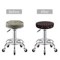 thumbnail image 5 of Fotbe Red and white polka dots Stool Covers Round,Waterproof Round Bar Stool Covers Bar Chair Covers Washable Stool Cushion Slipcover for 12-14 Inch Chair-12 inch, 5 of 7