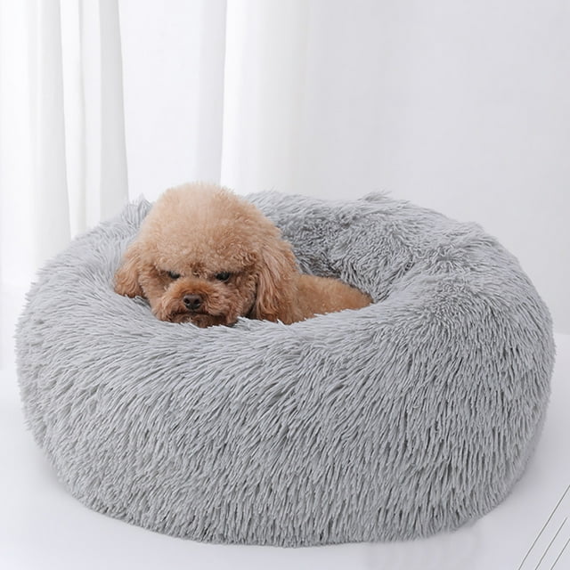 LSLJS Chien Rond Hiver Chaud Sac de Couchage Long Peluche Doux Lit pour Animal Lit Apaisant