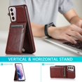 thumbnail image 2 of Funda de piel sintética estilo empresarial para Samsung S21 con tarjetero, función billetera, función atril y protección contra caídas., 2 of 5