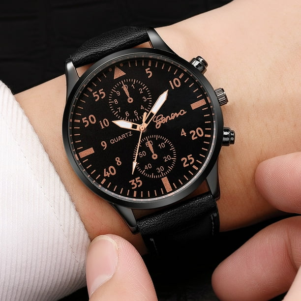 Reloj de cuarzo para hombre, relojes de moda para hombre, reloj de pulsera analógico de cuarzo de aleación militar de cuero para hombre, relojes de negocios, reloj