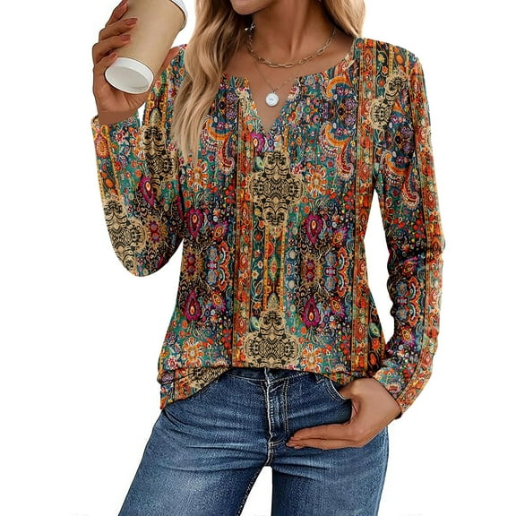 Zeagoo Shirts for Women 2025 Trendy Long Sleeve Tops Pleated Boho Blouses Business Casual Work Tunic Tee Tshirts