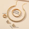 thumbnail image 2 of Fiaya Women Crystal Rhinestone Jewelry Set, Necklace Bracelet Ring Earrings Set of 5, Jewelry Accessories for Women Anniversary Wedding Party Gift (Gold-2Rows), 2 of 5