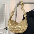 thumbnail image 2 of Bolso de mujer con diseño de nube plisado, nuevo bolso de alta calidad con diseño brillante y boca abajo, bolso cruzado de un solo hombro, bolso debajo del brazo, 2 of 5
