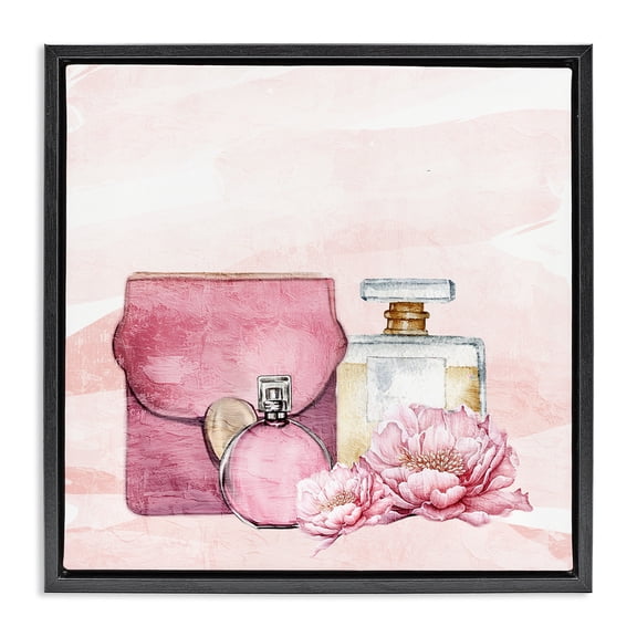 Stupell Industries Blush Glam Time Collection Black Framed Floater Canvas Wall Art, design by Kim Allen