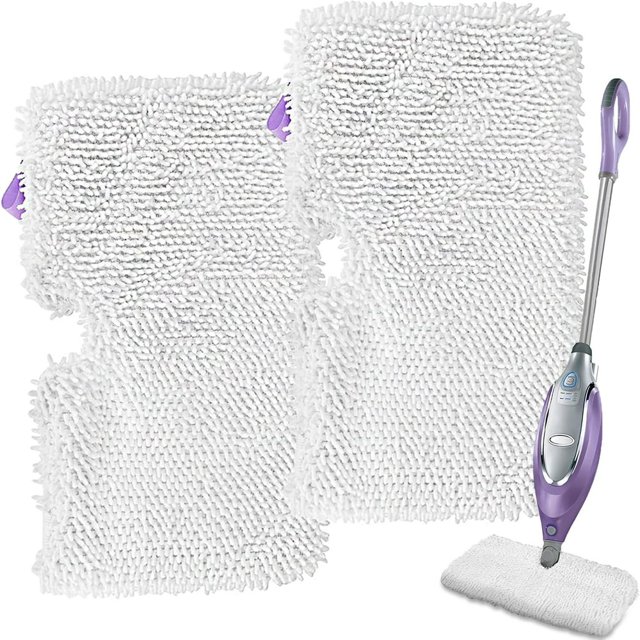 LOVEVER 2-Pack Replacement Steaming Mop Pads Compatible with Shark Rectangle Mop Head S3500 Series S3501 S3601 S3550 Washable Steam Mop Replacement Mop Cloth