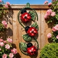 thumbnail image 5 of Wrought Iron Wall Decor, Garden Art, Outdoor Metal Flowers and Butterflies, Flower & Insect Wall Hanging for Patio, Balcony, Courtyard, Kids Room, Red and Yellow, 5 of 6