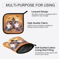thumbnail image 4 of Heat-Resistant Reversible Oven Mitts and Pot Holders Set Double-Sided Insulated Gloves Kitchen Home Supplies Haunted Houses and Ghosts, 4 of 5