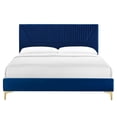 thumbnail image 4 of Modway Yasmine Channel Tufted Performance Velvet Twin Platform Bed in Navy, 4 of 8