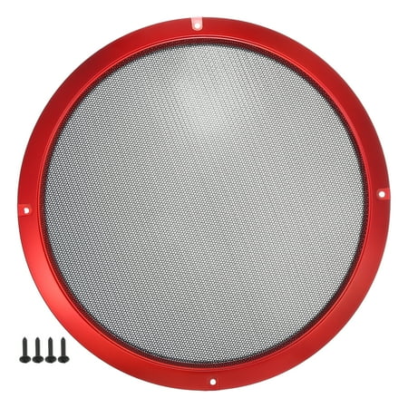 Unique Bargains 1 Pcs 10" Car Speaker Grills Cover Mesh Round Audio Subwoofer Protector with Mounting Screws Iron Red