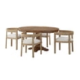 thumbnail image 3 of GDF Studio Ladieu Fabric Upholstered Wood 5 Piece Dining Set, Light Ash and Beige, 3 of 12