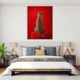 thumbnail image 4 of Mudket Framed Leopard on Red Background Canvas Wall Art, Leopard Back View Print, Bold Animal Wall Decor for Living Room Bedroom - 12"L x 8"W, 4 of 10