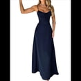 thumbnail image 1 of Vestidos Bohemios Fluidos con Aberturas y Cordones para Mujer, Vestido de Verano Informal de Corte A para Salir Azul Oscuro L, 1 of 6